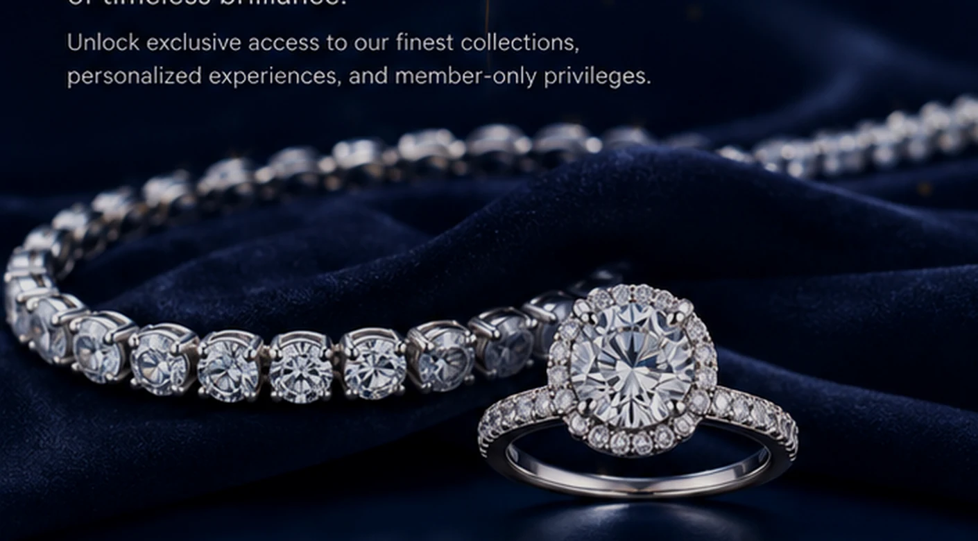 Luxury diamond jewellery on deep navy velvet